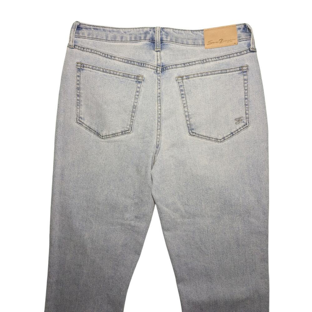 Seven7 90s Straight Leg Jeans Size 6 Key West Light Wash High Rise Ankle - Picture 6 of 15